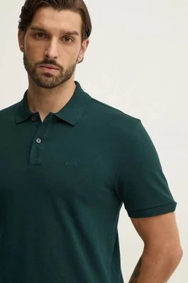 BOSS polo bawełniane kolor zielony 50468362