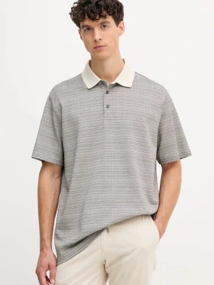 BOSS polo bawełniane męski kolor biały wzorzysty 50543402
