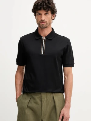 BOSS polo bawełniane męski kolor czarny z aplikacją 50543880