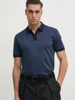BOSS polo bawełniane męski kolor granatowy wzorzysty 50532246