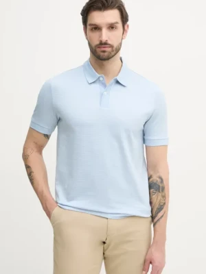 BOSS polo bawełniane męski kolor niebieski wzorzysty 50532246