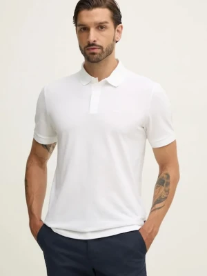 BOSS polo bawełniane Pallas biały