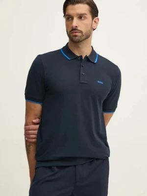 BOSS polo męskie bawełniane Parlay 190 granatowy
