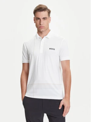 BOSS Polo Check 50545692 Biały Slim Fit