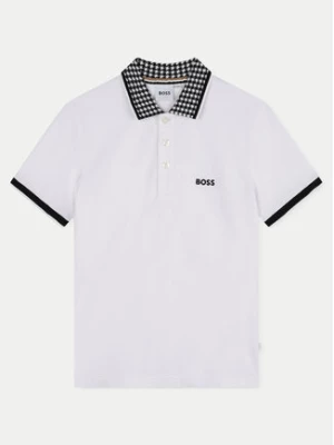 Boss Polo J51177 D Biały Slim Fit