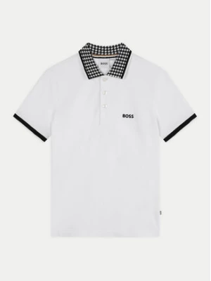 Boss Polo J51177 S Biały Slim Fit