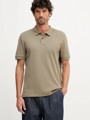 BOSS polo męski kolor brązowy gładki 50549593