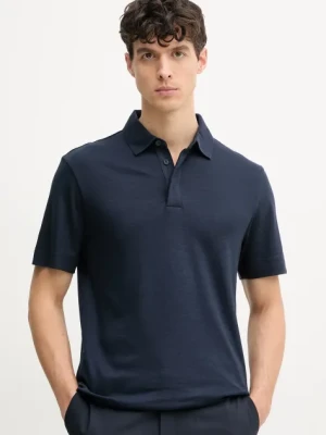 BOSS polo męski kolor granatowy gładki 50536667
