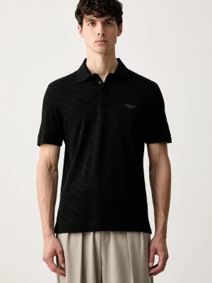 BOSS polo męskie bawełniane BOSS x Aston Martin czarny