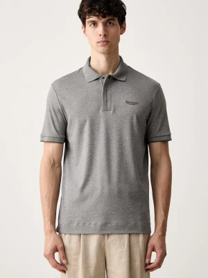 BOSS polo męskie bawełniane BOSS x Aston Martin szary