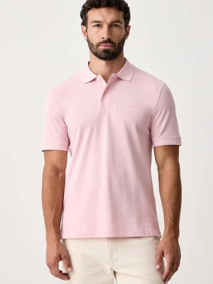 BOSS polo męskie bawełniane Pallas różowy