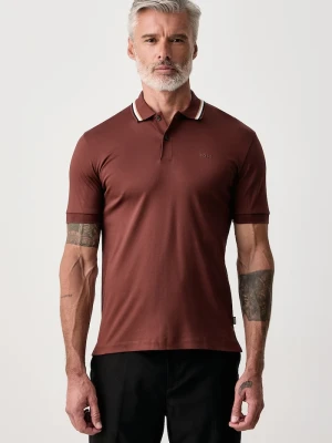 BOSS polo męskie bawełniane Penrose 38 brązowy