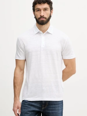 BOSS polo męskie lniane X DAVID BECKHAM biały