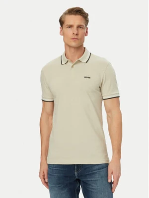 BOSS Polo Paul 50506193 Beżowy jasny Slim Fit