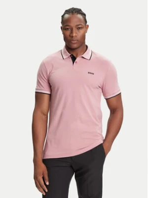 BOSS Polo Paul 50506193 Różowy Slim Fit