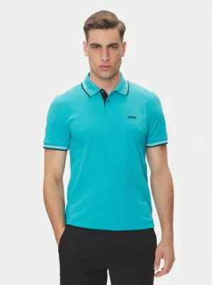BOSS Polo Paul 50506193 Turkusowy Slim Fit