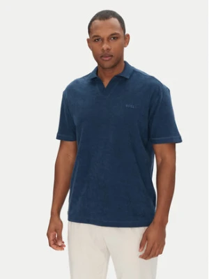 BOSS Polo Pe_Doubletowel 50539869 Granatowy Relaxed Fit