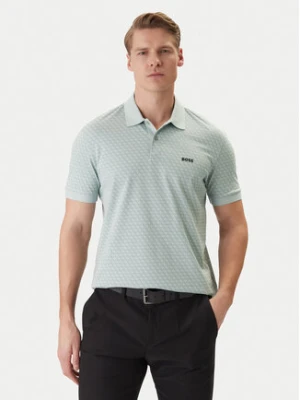BOSS Polo PL_GOC Chip Pattern 50554591 Turkusowy Regular Fit