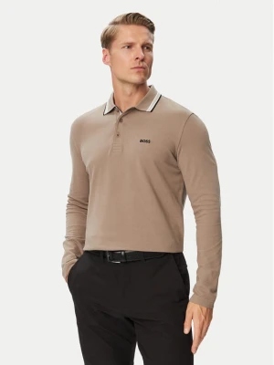 BOSS Polo Plisy 50536609 Beżowy Regular Fit