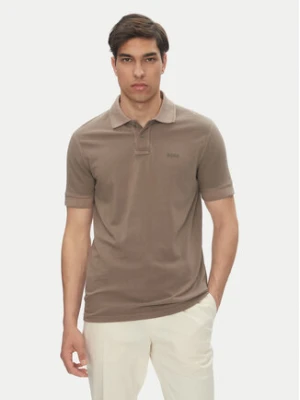 BOSS Polo Prime 50507813 Brązowy Regular Fit