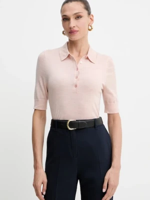 BOSS polo wełniane damski kolor pomarańczowy 50545015