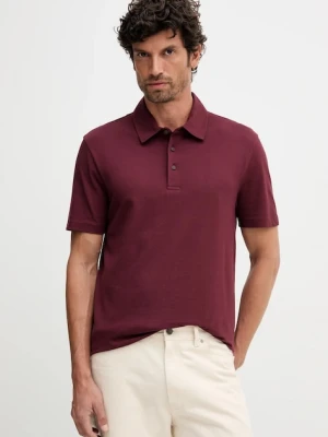 BOSS polo z dodatkiem jedwabiu BECKHAM X BOSS męski kolor bordowy gładki 50554093