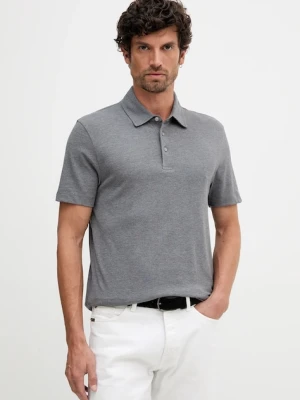 BOSS polo z dodatkiem jedwabiu BECKHAM X BOSS męski kolor szary gładki 50554093