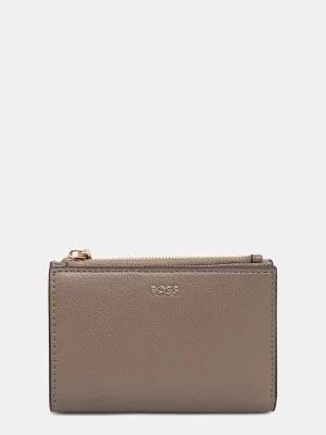 BOSS portfel damski z imitacji skóry Sandy New SM Wallet beżowy