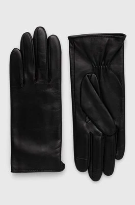 BOSS rękawiczki skórzane damskie kolor czarny