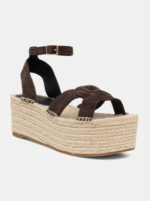 BOSS sandały na platformie zamszowe Machica