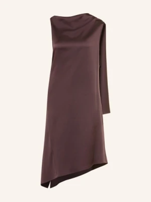 Boss Satyna Sukienka Daverse Z Falbanami braun