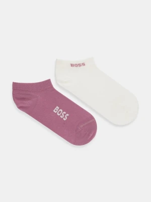 BOSS skarpetki 2-pack damskie kolor fioletowy 50502054