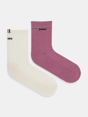 BOSS skarpetki 2-pack damskie kolor fioletowy 50502113