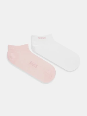 BOSS skarpetki 2-pack damskie kolor różowy 50502054