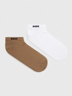 BOSS skarpetki 2-pack męskie kolor beżowy 50467730