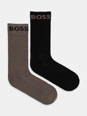 BOSS skarpetki 2-pack męskie kolor brązowy 50469747