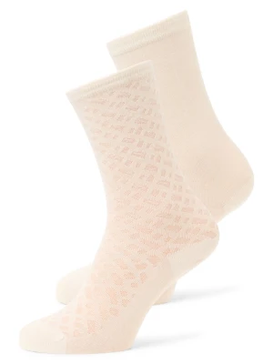 BOSS Skarpety 2-pak - RS BMono Net Kobiety beżowy jednolity,