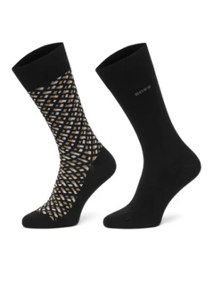 BOSS Skarpety długie 2P RS Monogram CC 50515141 Czarny