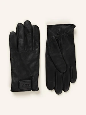 Boss Skórzane Rękawiczki Helkop schwarz