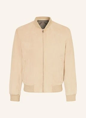 Boss Skórzany Bluzon Milo beige