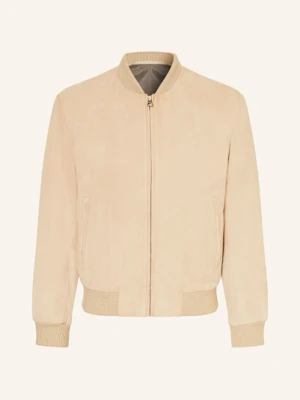 Boss Skórzany Bluzon Milo beige