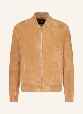 Boss Skórzany Bluzon Muller beige