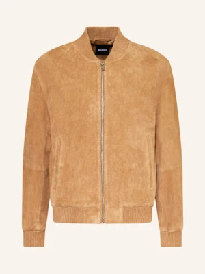 Boss Skórzany Bluzon Muller beige