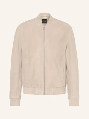 Boss Skórzany Bluzon Muller beige