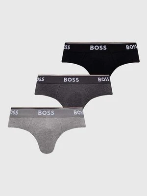 BOSS slipy 3-pack męskie kolor szary 50475273