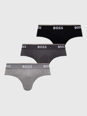 BOSS slipy 3-pack męskie kolor szary 50475273