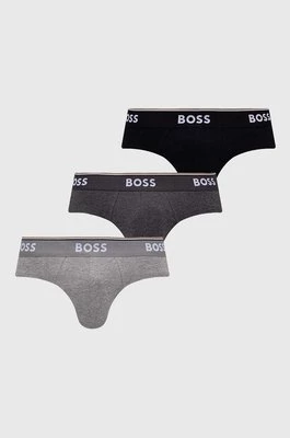 BOSS slipy 3-pack męskie kolor szary 50475273