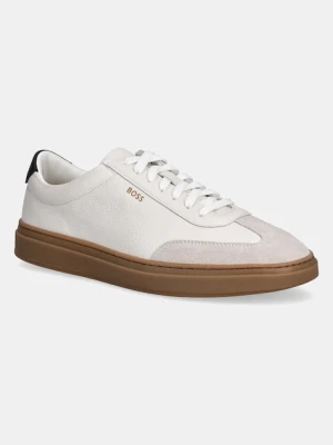 BOSS sneakersy skórzane 50552852 męskie kolor beżowy Kieran