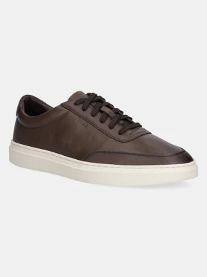 BOSS sneakersy skórzane Kieran męskie kolor brązowy 50553142
