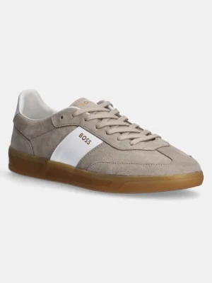 BOSS sneakersy skórzane Brandon kolor beżowy 50512365
